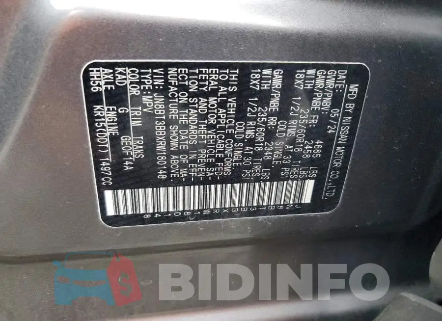 JN8BT3BBXRW180148 Photo# 13