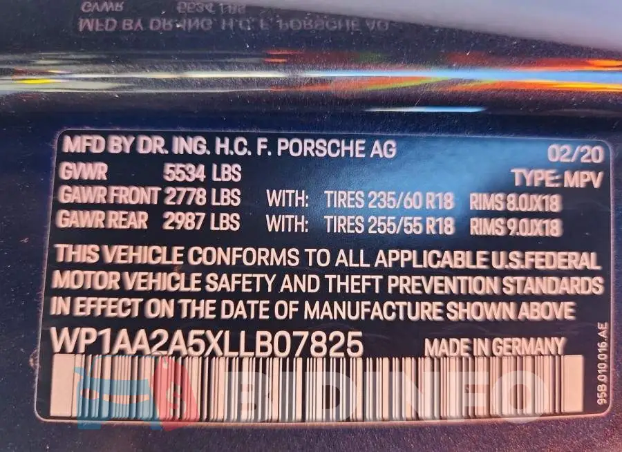 WP1AA2A5XLLB07825 Photo# 13