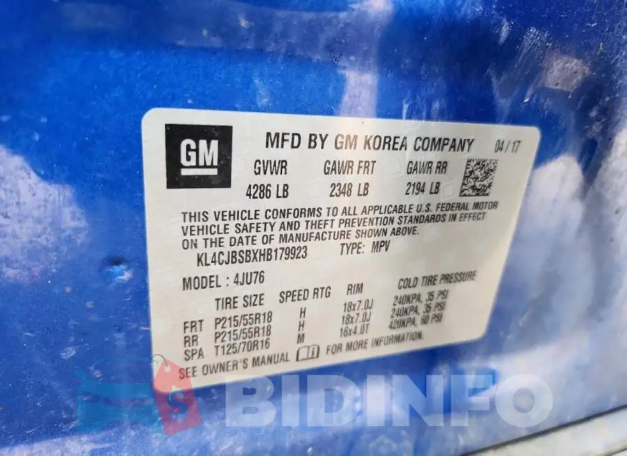 KL4CJBSBXHB179923 Photo# 13