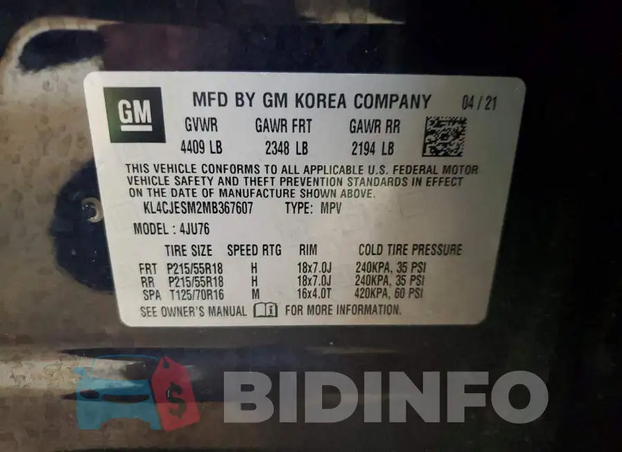 KL4CJESM2MB367607 Photo# 12