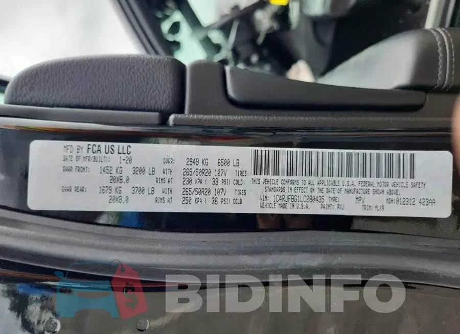 1C4RJFBG1LC280435 Photo# 13
