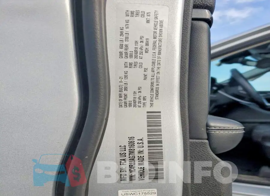 1C4RJJAG7M8160616 Photo# 13