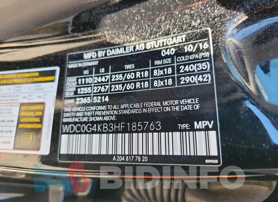 WDC0G4KB3HF185763 Photo# 13
