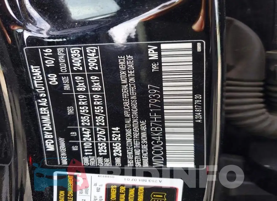 WDC0G4KB7HF179397 Photo# 12