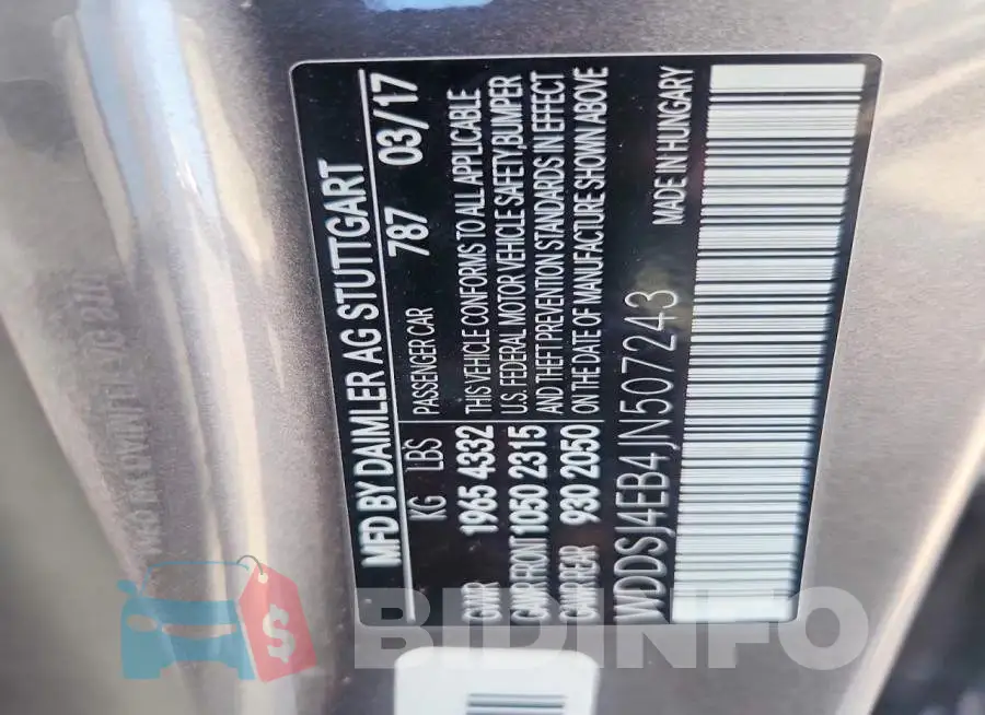 WDDSJ4EB4JN507243 Photo# 12