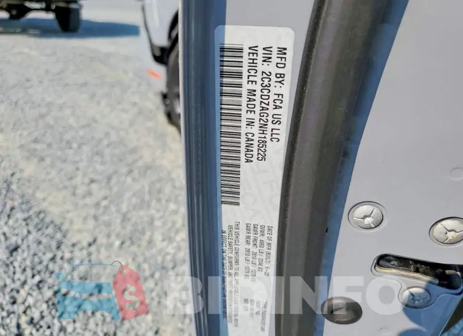 2C3CDZAG2NH185225 Photo# 12