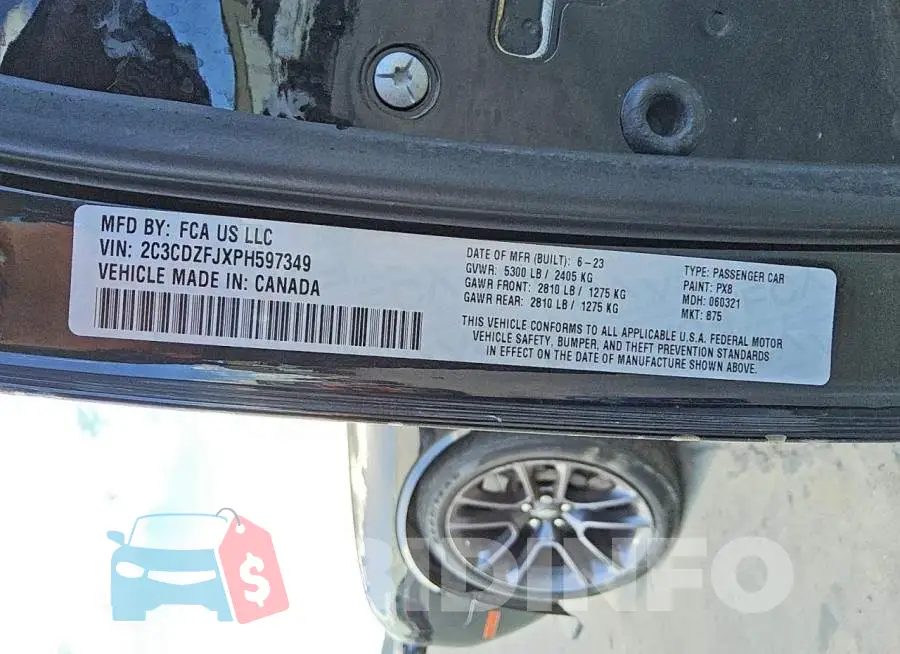 2C3CDZFJXPH597349 Photo# 13