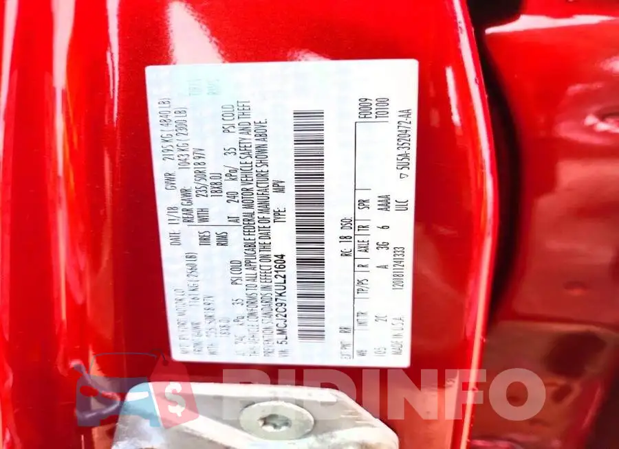 5LMCJ2C97KUL21604 Photo# 14