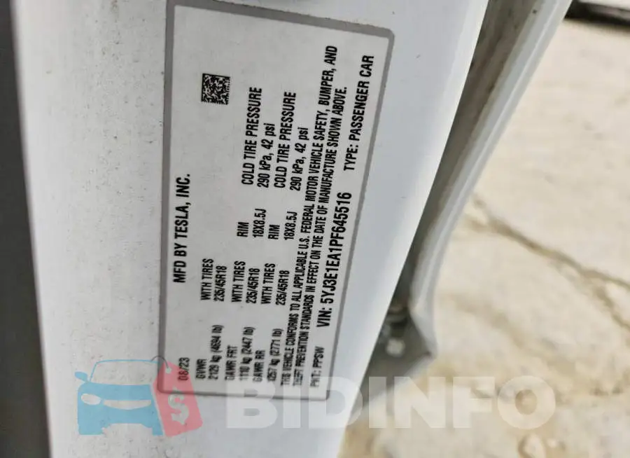 5YJ3E1EA1PF645516 Photo# 12