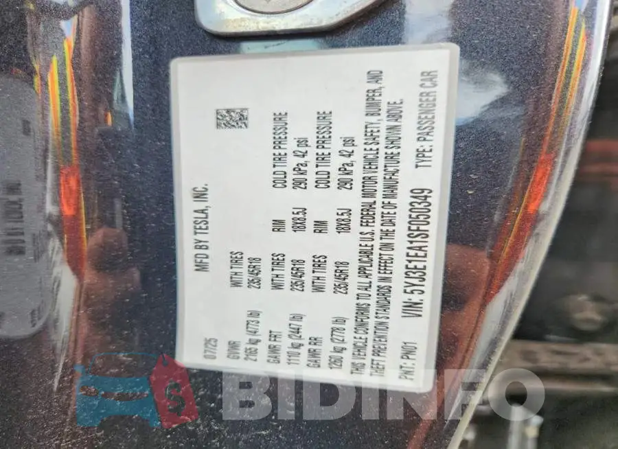 5YJ3E1EA1SF050349 Photo# 12