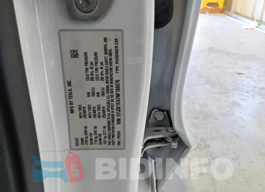 5YJ3E1EA7NF188076 Photo# 13