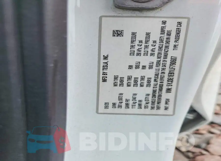 5YJ3E1EB1LF790607 Photo# 12