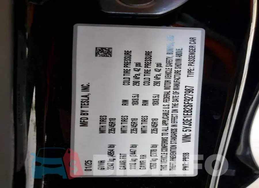 5YJ3E1EB2SF927987 Photo# 13