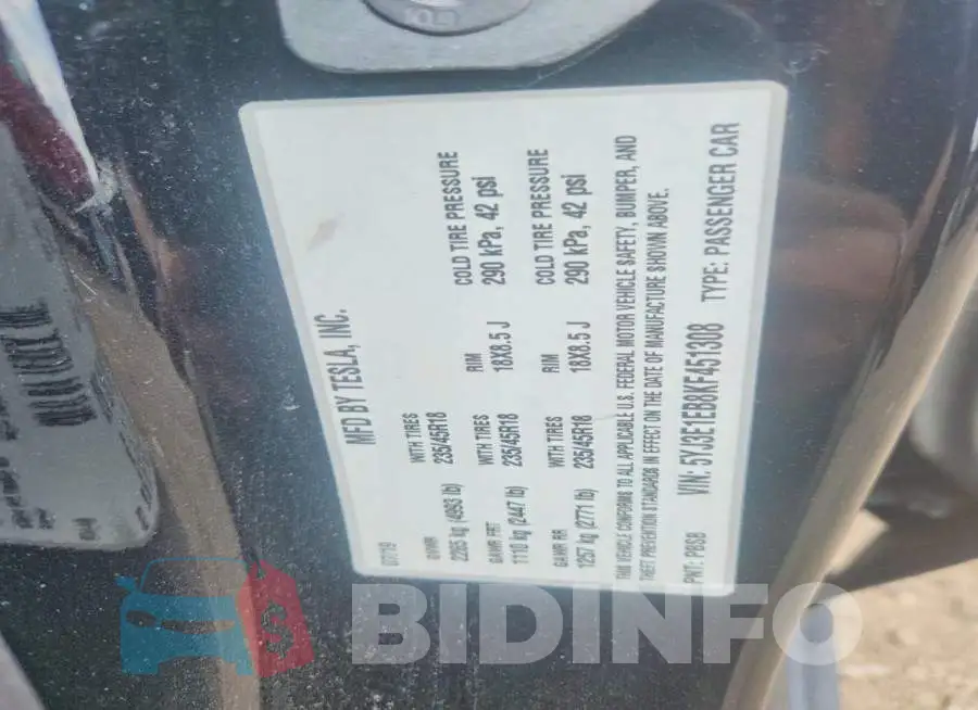 5YJ3E1EB8KF451308 Photo# 12