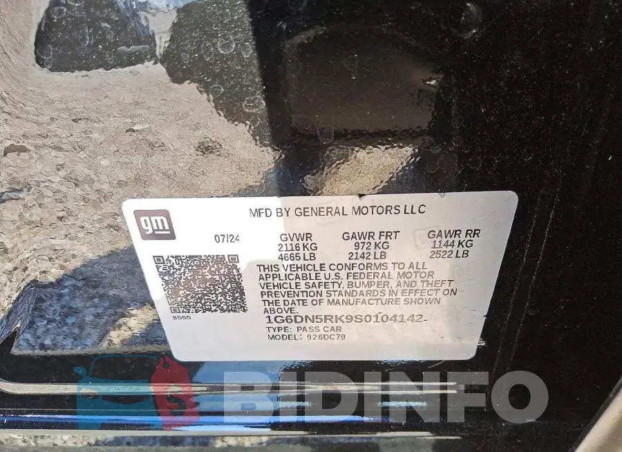 1G6DN5RK9S0104142 Photo# 13
