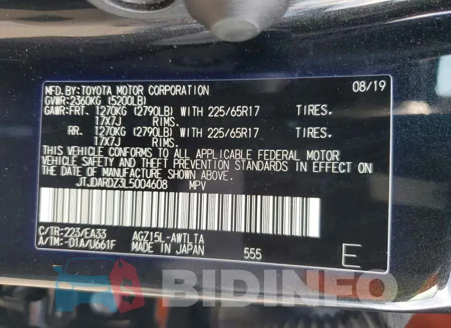 JTJDARDZ3L5004608 Photo# 14