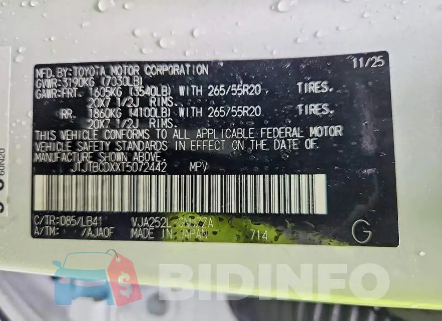 JTJTBCDXXT5072442 Photo# 13