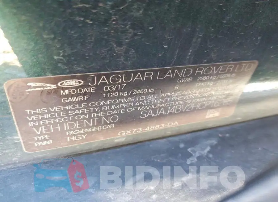 SAJAJ4BV2HCP16265 Photo# 12