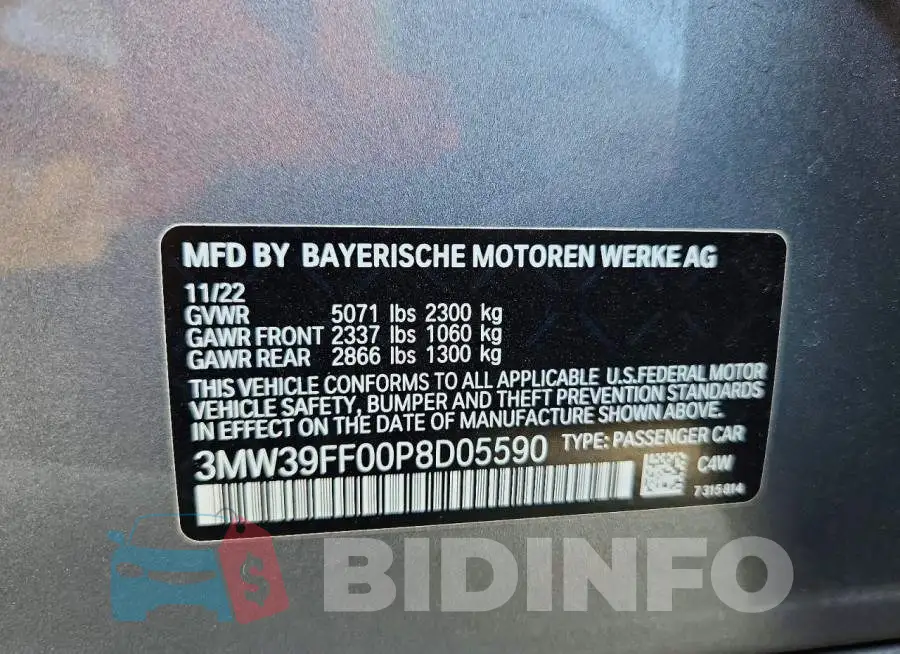 3MW39FF00P8D05590 Photo# 12