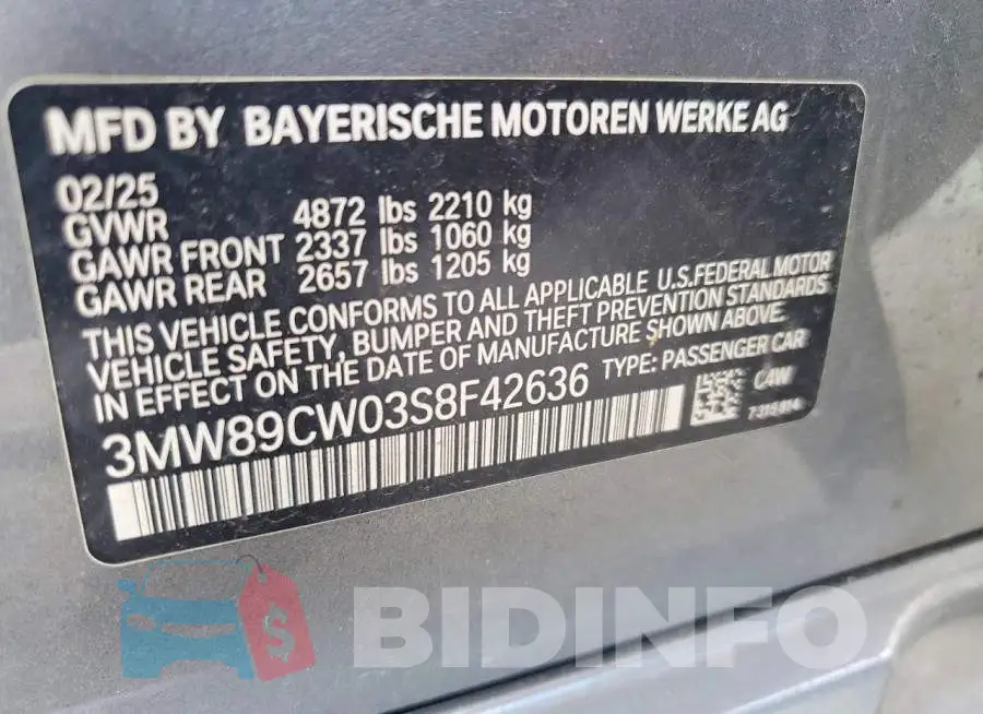 3MW89CW03S8F42636 Photo# 12