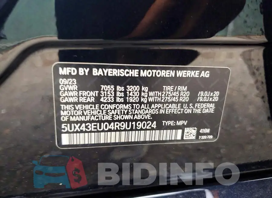 5UX43EU04R9U19024 Photo# 12