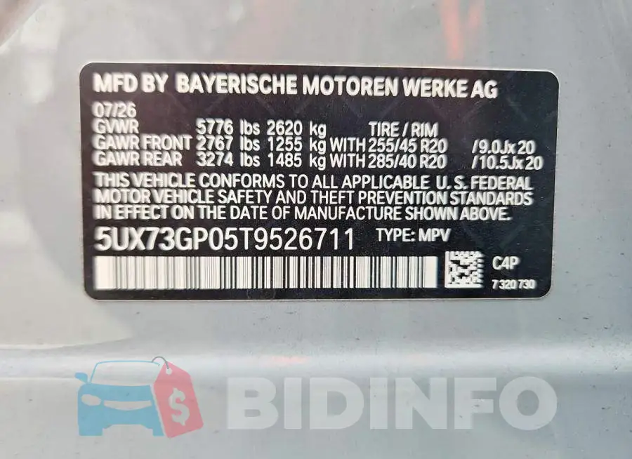 5UX73GP05T9526711 Photo# 13