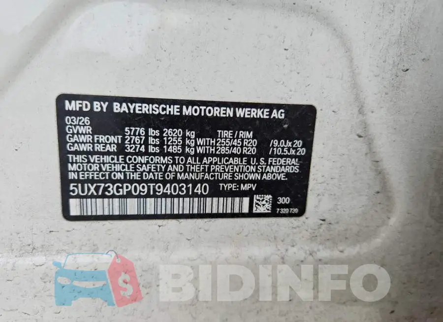 5UX73GP09T9403140 Photo# 14