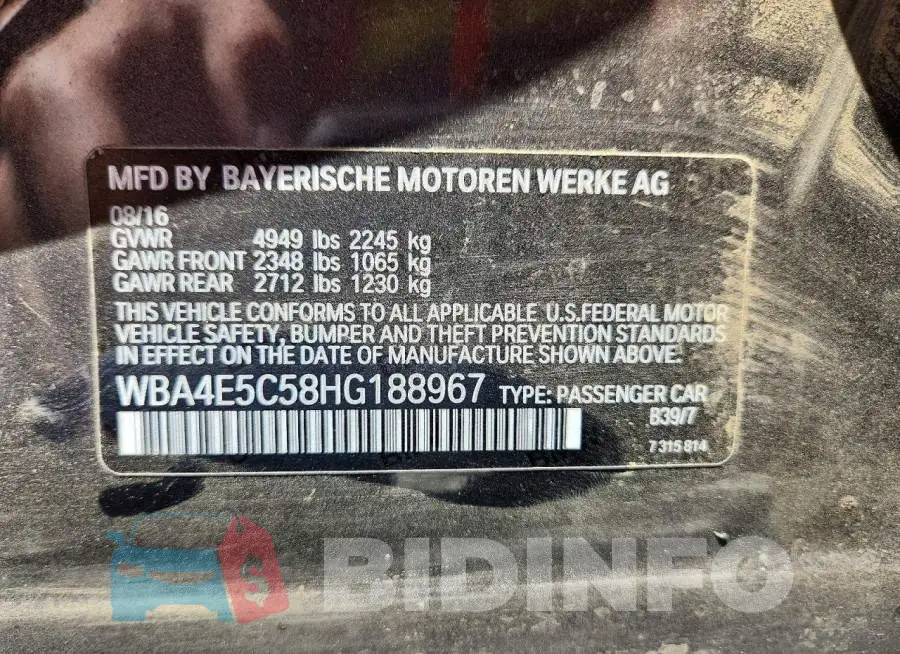 WBA4E5C58HG188967 Photo# 12