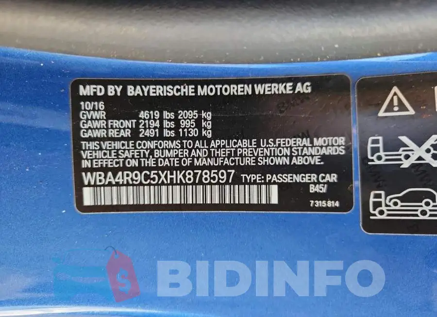 WBA4R9C5XHK878597 Photo# 12