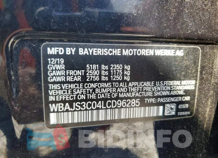 WBAJS3C04LCD96285 Photo# 12
