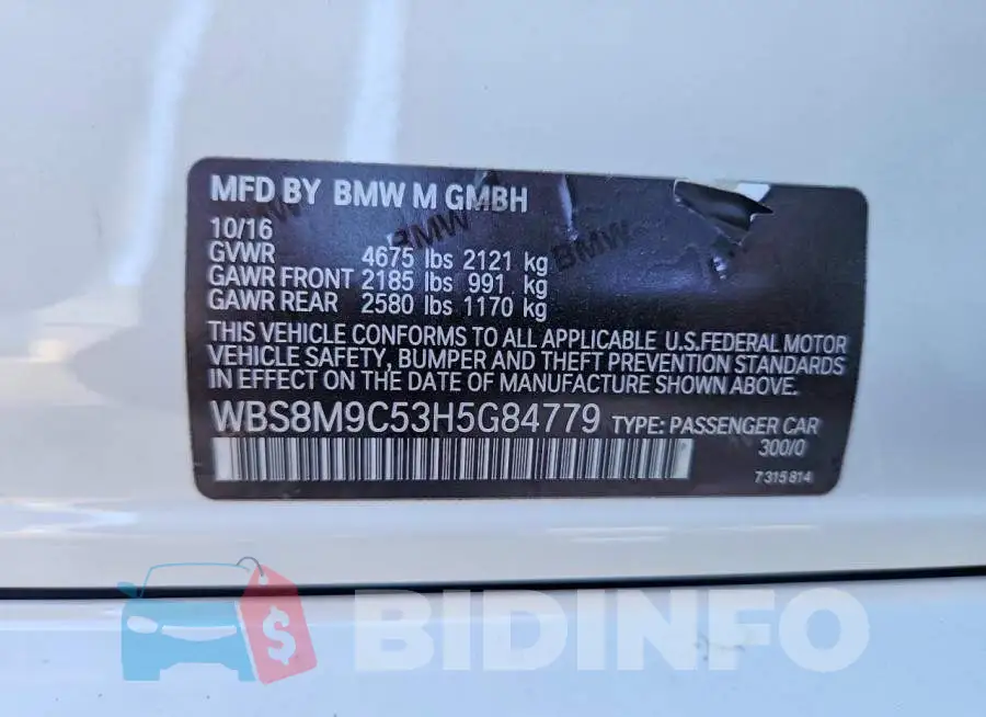 WBS8M9C53H5G84779 Photo# 13