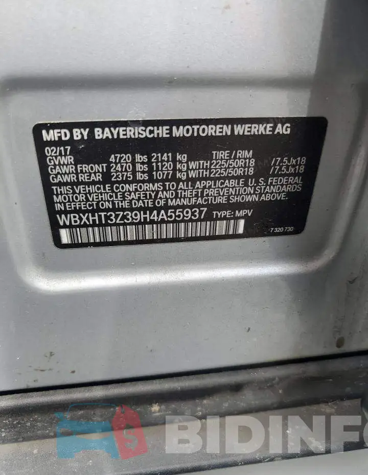 WBXHT3Z39H4A55937 Photo# 13