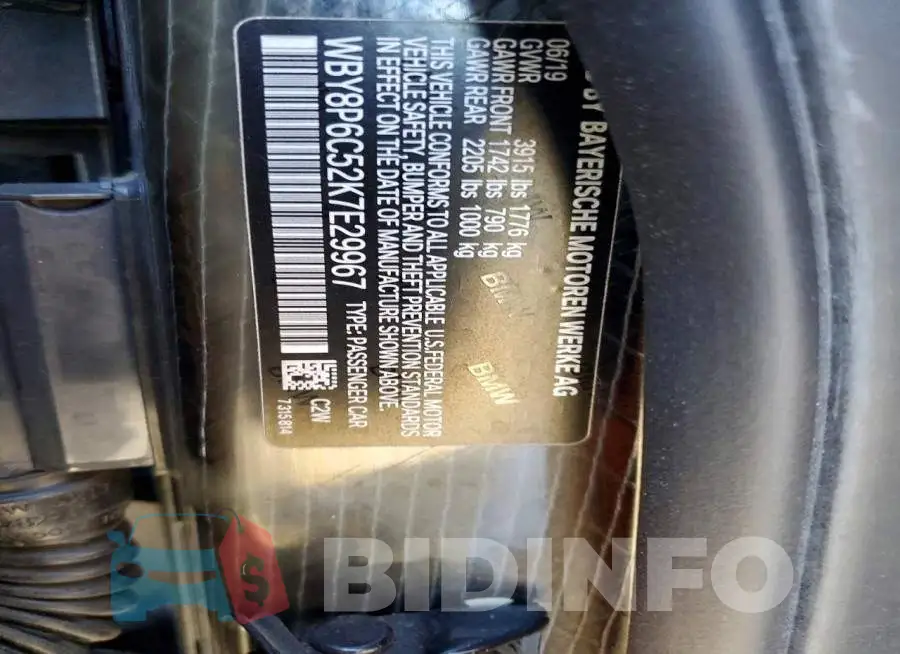 WBY8P6C52K7E29967 Photo# 12