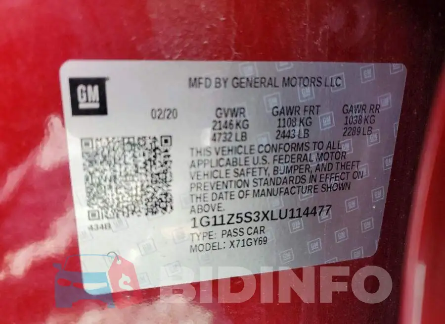1G11Z5S3XLU114477 Photo# 12