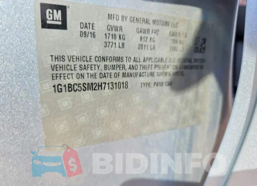 1G1BC5SM2H7131018 Photo# 12