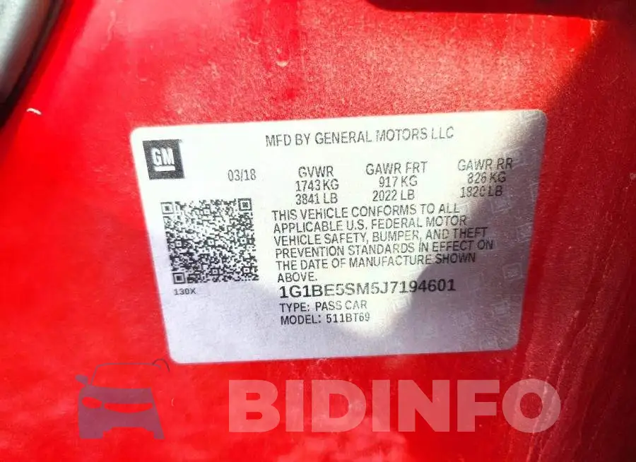 1G1BE5SM5J7194601 Photo# 12