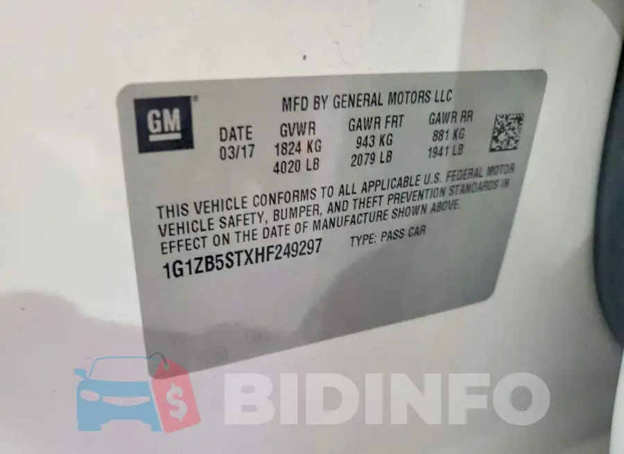 1G1ZB5STXHF249297 Photo# 13