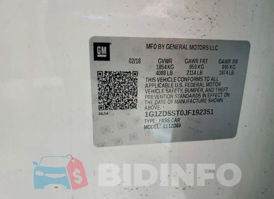 1G1ZD5ST0JF192351 Photo# 12