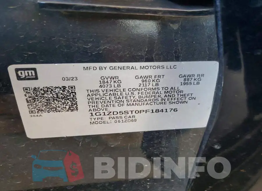 1G1ZD5ST0PF184176 Photo# 12