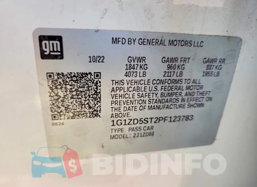 1G1ZD5ST2PF123783 Photo# 12
