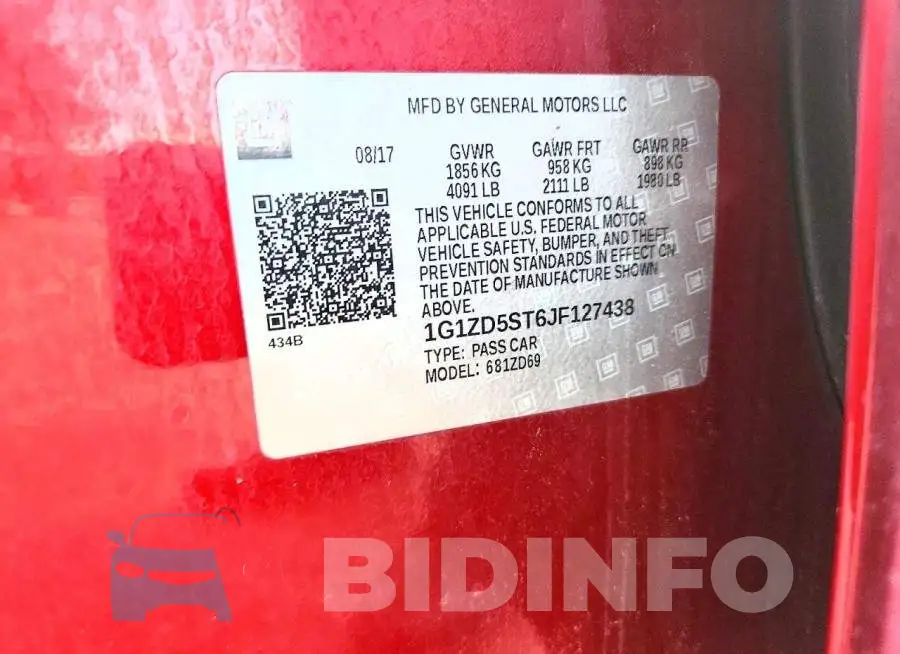 1G1ZD5ST6JF127438 Photo# 12