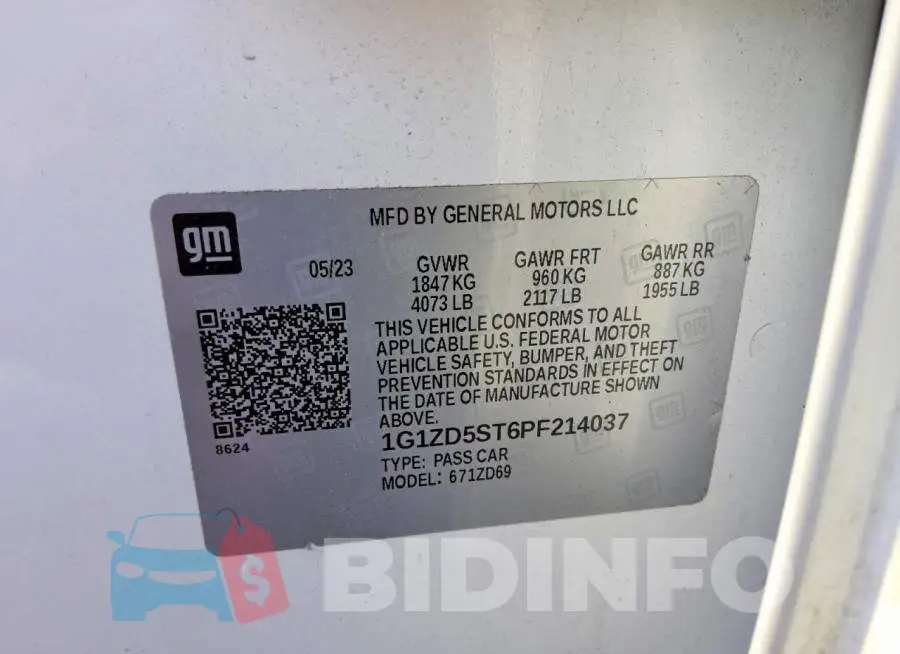 1G1ZD5ST6PF214037 Photo# 12