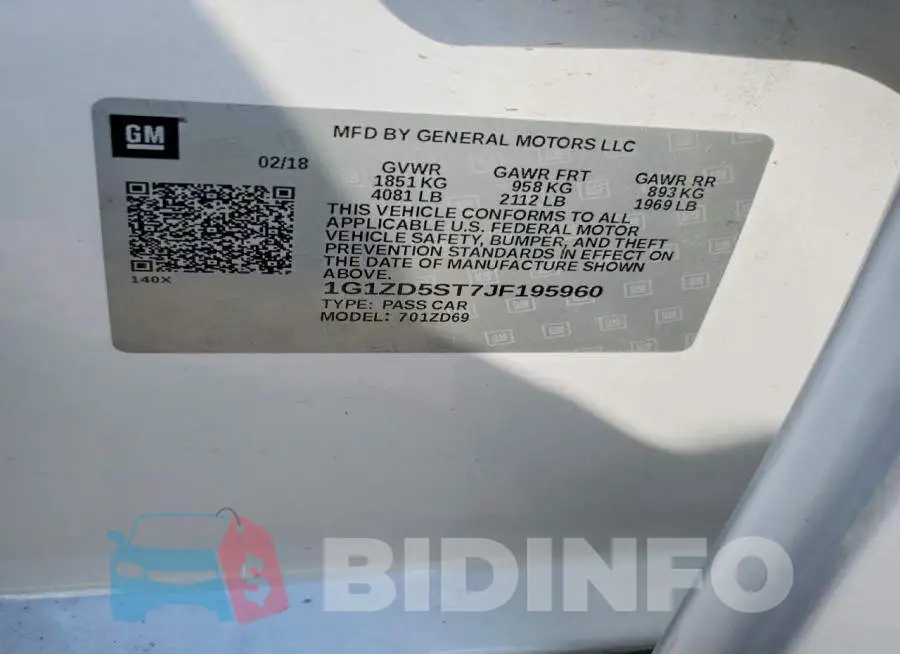 1G1ZD5ST7JF195960 Photo# 13