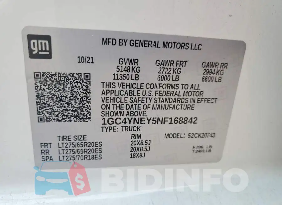 1GC4YNEY5NF168842 Photo# 12