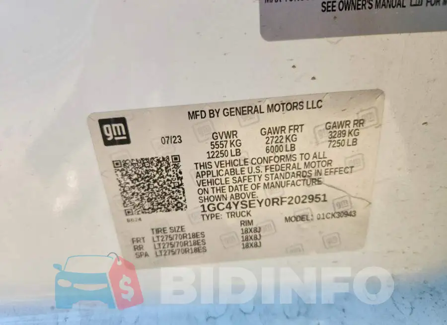 1GC4YSEY0RF202951 Photo# 12