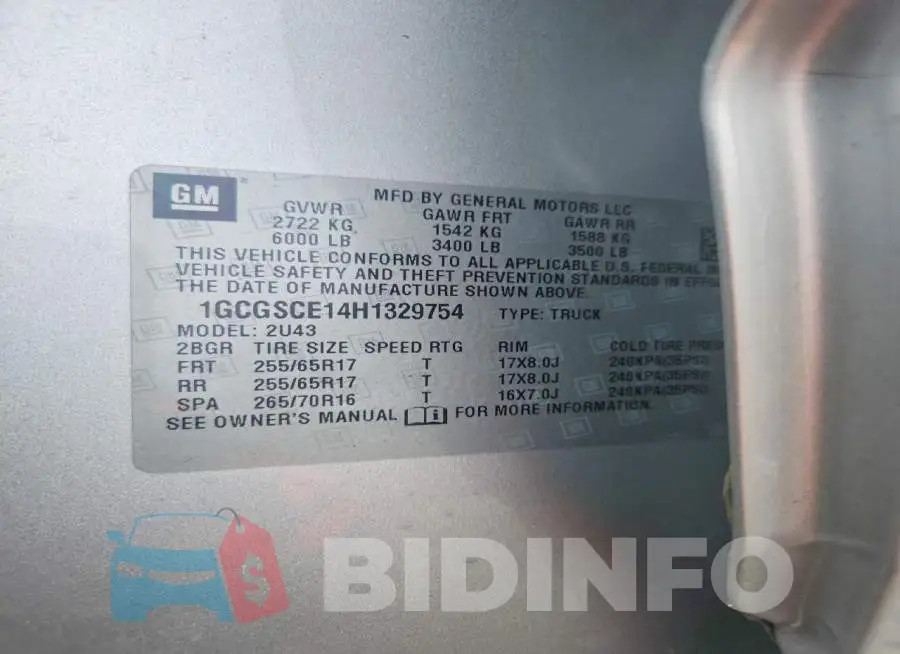 1GCGSCE14H1329754 Photo# 12