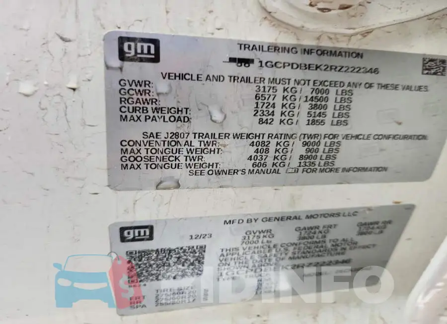 1GCPDBEK2RZ222346 Photo# 12