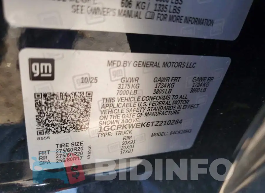 1GCPKWEK6TZ210284 Photo# 12