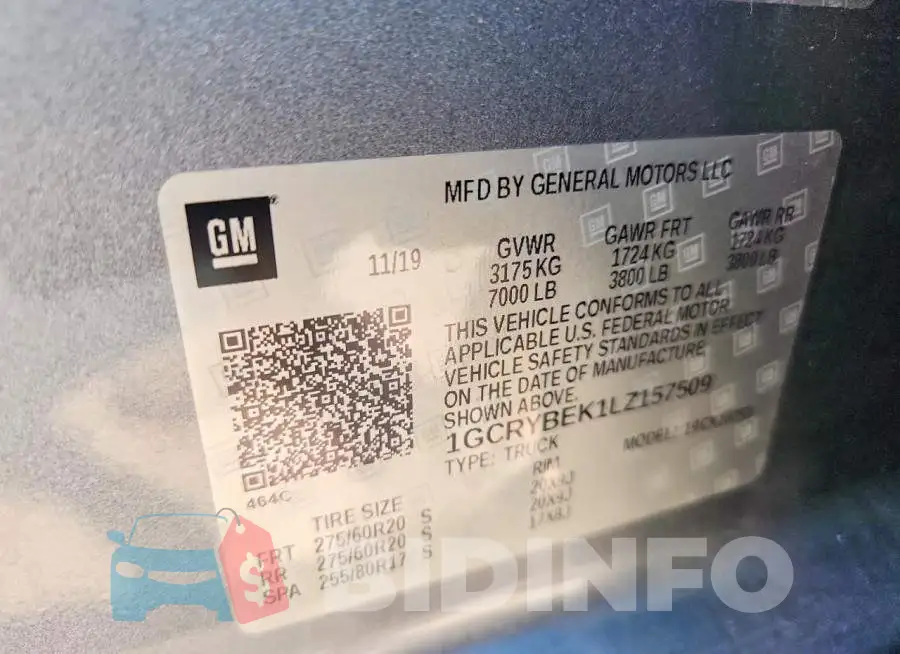 1GCRYBEK1LZ157509 Photo# 12