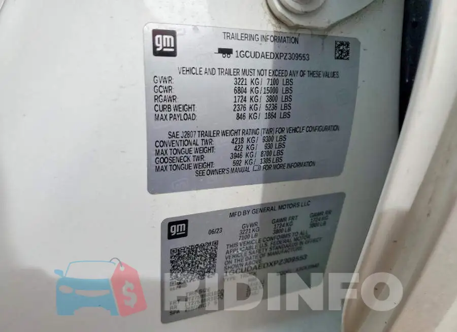 1GCUDAEDXPZ309553 Photo# 12